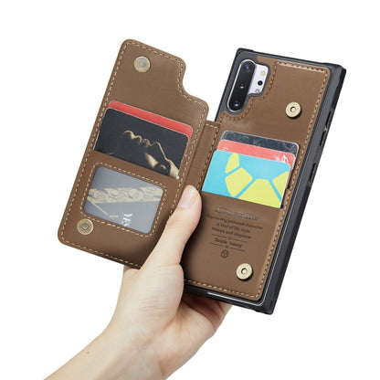 For Samsung Galaxy Note10+ 5G CaseMe C22 Card Slots Holder RFID Anti-theft Phone Case(Brown) - Galaxy Phone Cases by CaseMe | Online Shopping South Africa | PMC Jewellery | Buy Now Pay Later Mobicred