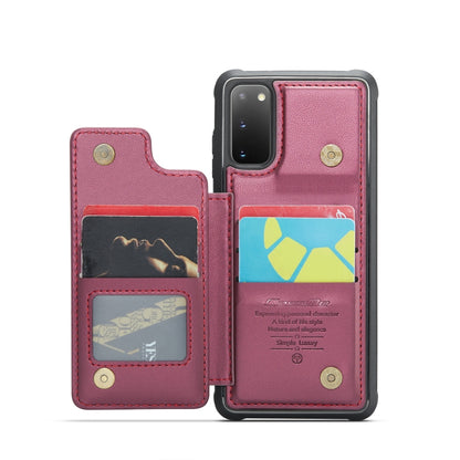 For Samsung Galaxy S20 CaseMe C22 Card Slots Holder RFID Anti-theft Phone Case(Wine Red) - Galaxy Phone Cases by CaseMe | Online Shopping South Africa | PMC Jewellery | Buy Now Pay Later Mobicred