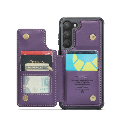 For Samsung Galaxy S23 5G CaseMe C22 Card Slots Holder RFID Anti-theft Phone Case(Purple) - Galaxy S23 5G Cases by CaseMe | Online Shopping South Africa | PMC Jewellery | Buy Now Pay Later Mobicred