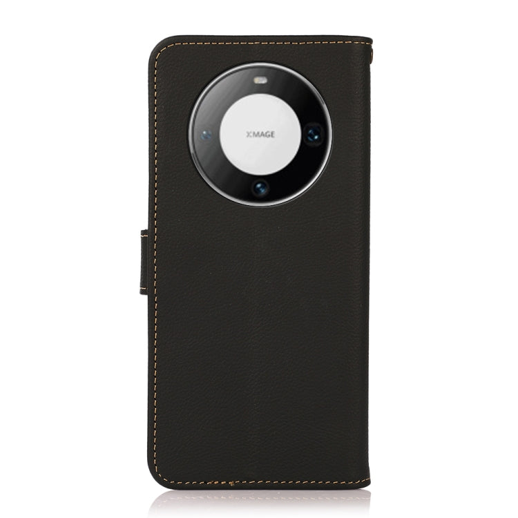 For Huawei Mate 60 KHAZNEH Custer Genuine Leather RFID Phone Case(Black) - Huawei Cases by PMC TechLife | Online Shopping South Africa | PMC TechLife | Buy Now Pay Later Mobicred