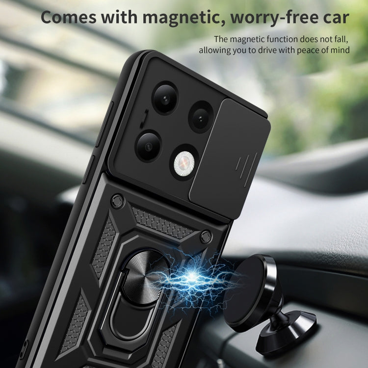 For Xiaomi Redmi Note 13 4G Global Sliding Camera Cover Design TPU Hybrid PC Phone Case(Gold) - Note 13 Cases by PMC TechLife | Online Shopping South Africa | PMC TechLife | Buy Now Pay Later Mobicred