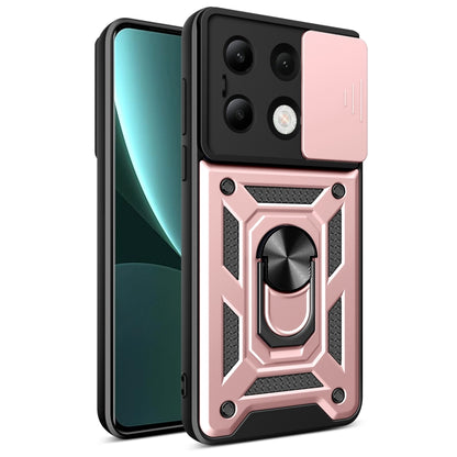 For Xiaomi Redmi Note 13 4G Global Sliding Camera Cover Design TPU Hybrid PC Phone Case(Rose Gold) - Note 13 Cases by PMC Jewellery | Online Shopping South Africa | PMC Jewellery | Buy Now Pay Later Mobicred