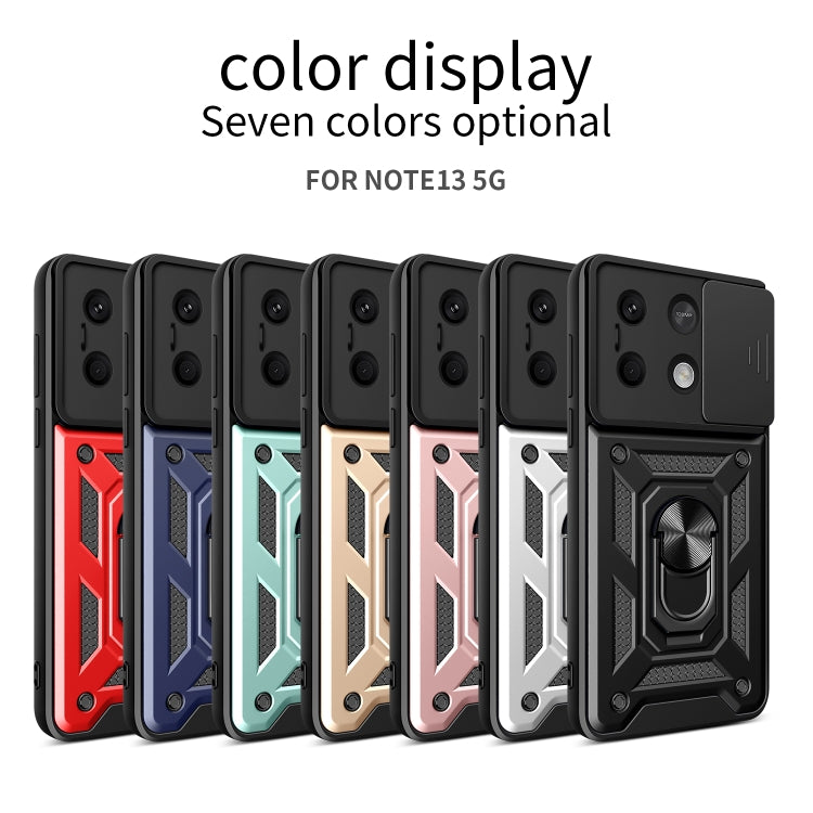 For Xiaomi Redmi Note 13 5G Sliding Camera Cover Design TPU Hybrid PC Phone Case(Red) - Xiaomi Cases by PMC TechLife | Online Shopping South Africa | PMC TechLife | Buy Now Pay Later Mobicred