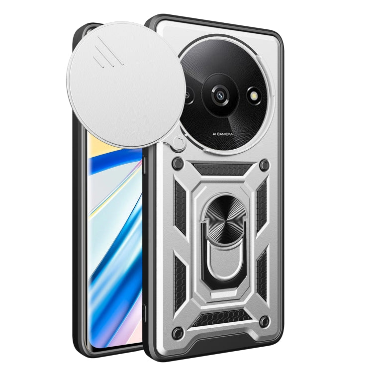 For Xiaomi Redmi A3 Sliding Camera Cover Design TPU Hybrid PC Phone Case(Silver) - Xiaomi Cases by PMC Jewellery | Online Shopping South Africa | PMC Jewellery | Buy Now Pay Later Mobicred