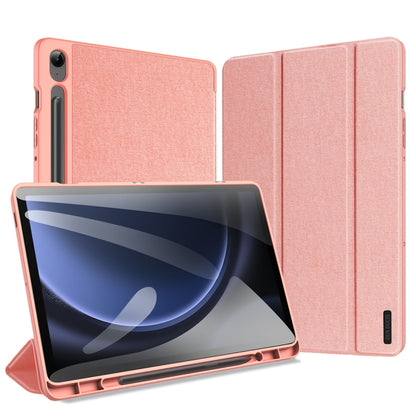 For Samsung Galaxy Tab S9 FE DUX DUCIS Domo Series Magnetic Flip Leather Tablet Case(Pink) - Galaxy Tab S9 FE by DUX DUCIS | Online Shopping South Africa | PMC Jewellery | Buy Now Pay Later Mobicred