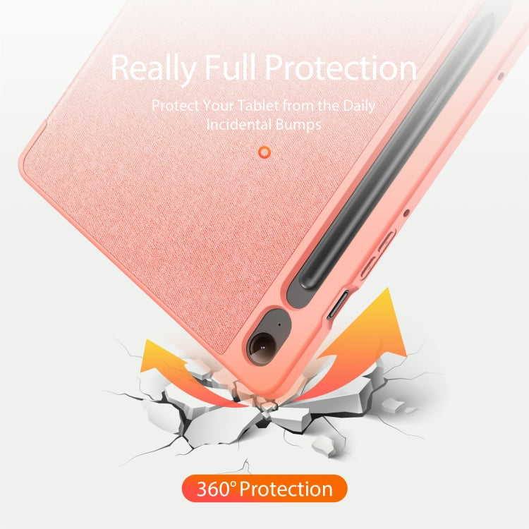 For Samsung Galaxy Tab S9 FE DUX DUCIS Domo Series Magnetic Flip Leather Tablet Case(Pink) - Galaxy Tab S9 FE by DUX DUCIS | Online Shopping South Africa | PMC Jewellery | Buy Now Pay Later Mobicred