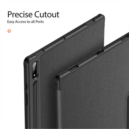 For Samsung Galaxy Tab S10 Ultra DUX DUCIS Domo Series Magnetic Flip Leather Tablet Case(Black) - Tab S10 Ultra Cases by DUX DUCIS | Online Shopping South Africa | PMC Jewellery | Buy Now Pay Later Mobicred