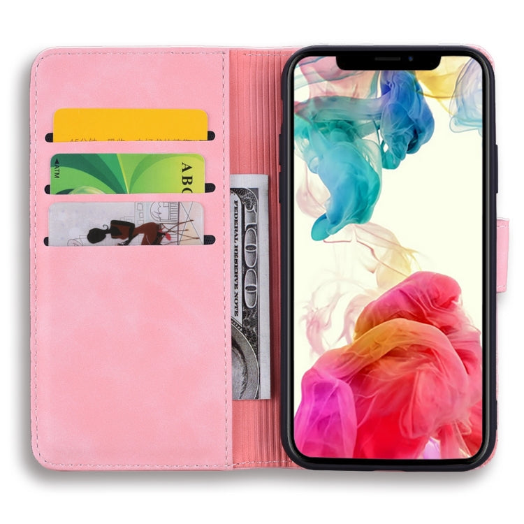 For iPhone 16 Pro Max Mandala Embossed Dual-Fold Calf Leather Phone Case(Pink) - iPhone 16 Pro Max Cases by PMC TechLife | Online Shopping South Africa | PMC TechLife | Buy Now Pay Later Mobicred