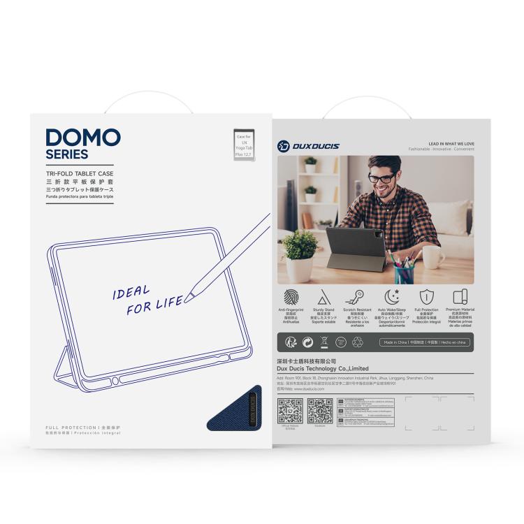 For Lenovo Yoga Tab Plus DUX DUCIS Domo Series Magnetic Flip Leather Tablet Case(Blue) - free shipping - PMc TechLife - Order now!