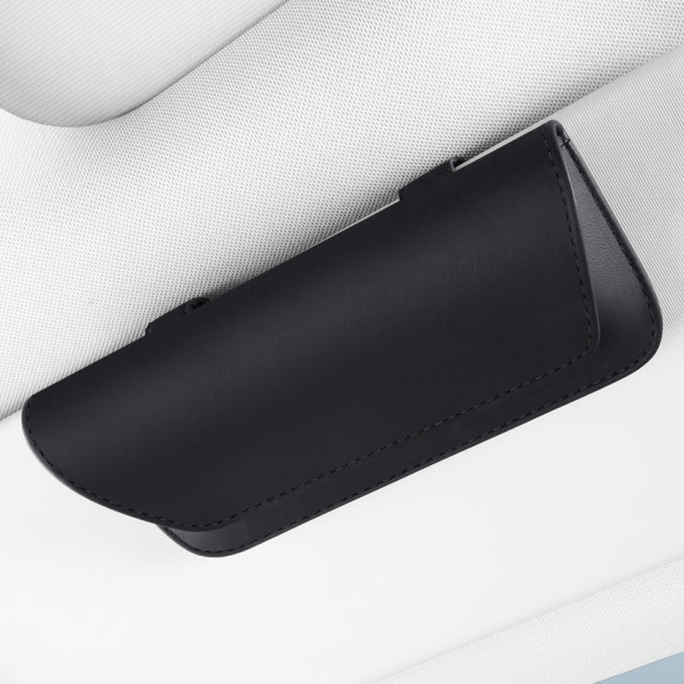 3064 Napa Texture Leather Car Glasses Storage Bag(Black) - Sunglasses & Glasses Clips by PMC TechLife | Online Shopping South Africa | PMC TechLife | Buy Now Pay Later Mobicred