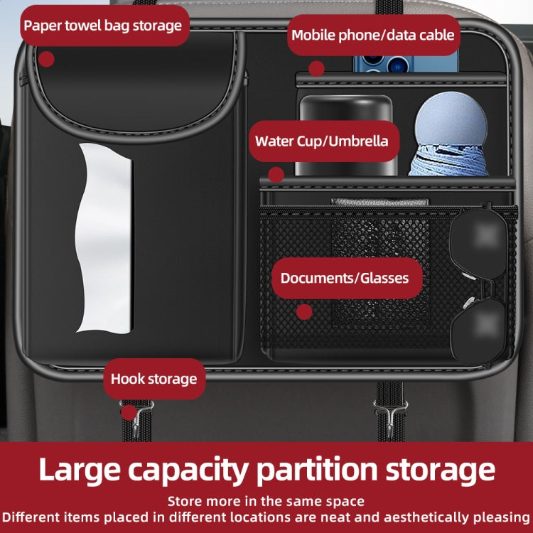 3087 Napa Texture Leather Car Seat Back Storage Bag(Grey) - Stowing Tidying by PMC TechLife | Online Shopping South Africa | PMC TechLife | Buy Now Pay Later Mobicred
