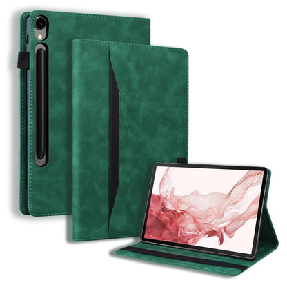 For Samsung Galaxy Tab S9 FE Splicing Shockproof Leather Tablet Case(Green) - Galaxy Tab S9 FE by PMC Jewellery | Online Shopping South Africa | PMC Jewellery | Buy Now Pay Later Mobicred