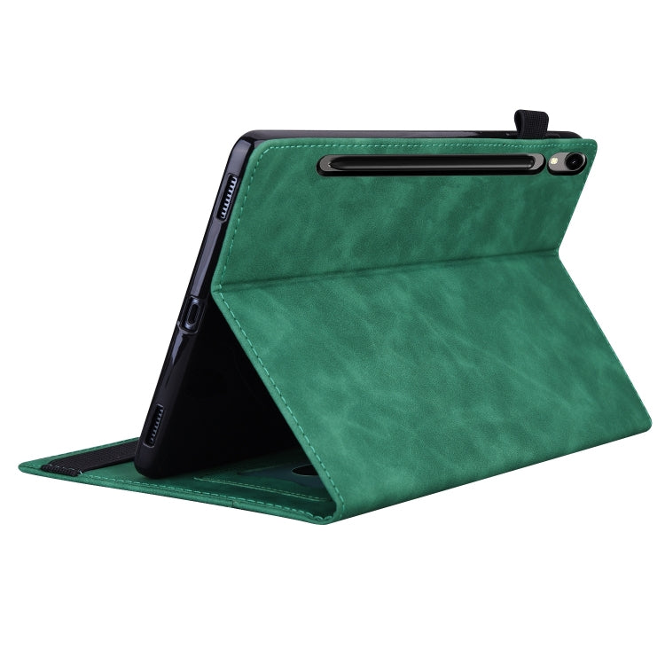 For Samsung Galaxy Tab S9 FE Splicing Shockproof Leather Tablet Case(Green) - Galaxy Tab S9 FE by PMC Jewellery | Online Shopping South Africa | PMC Jewellery | Buy Now Pay Later Mobicred