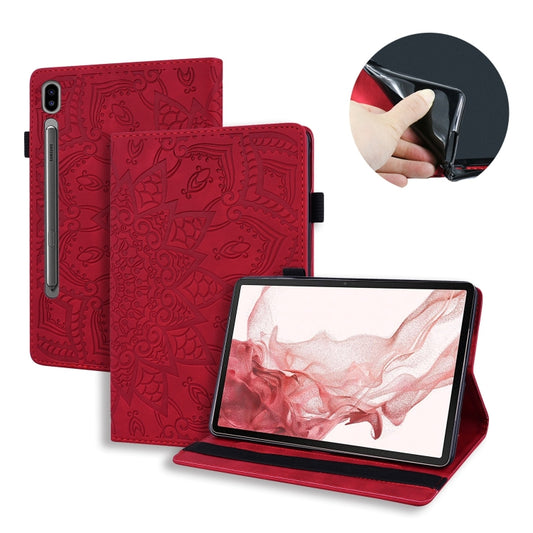 For Samsung Galaxy Tab S9 FE Calf Texture Embossed Leather Tablet Case(Red) - Galaxy Tab S9 FE by PMC Jewellery | Online Shopping South Africa | PMC Jewellery | Buy Now Pay Later Mobicred