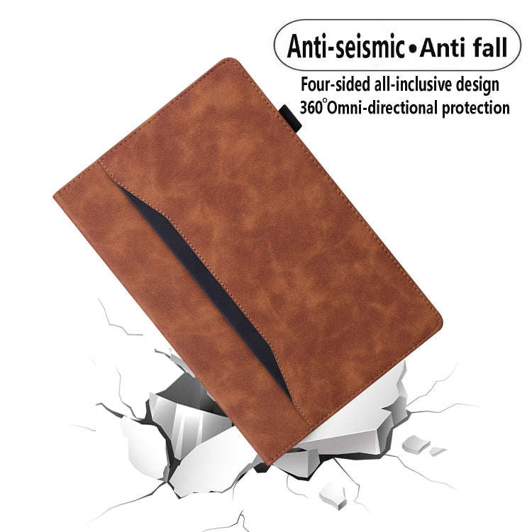 For Lenovo Xiaoxin Pad Pro 12.7 Splicing Shockproof Leather Tablet Case(Brown) - Lenovo by PMC TechLife | Online Shopping South Africa | PMC TechLife | Buy Now Pay Later Mobicred
