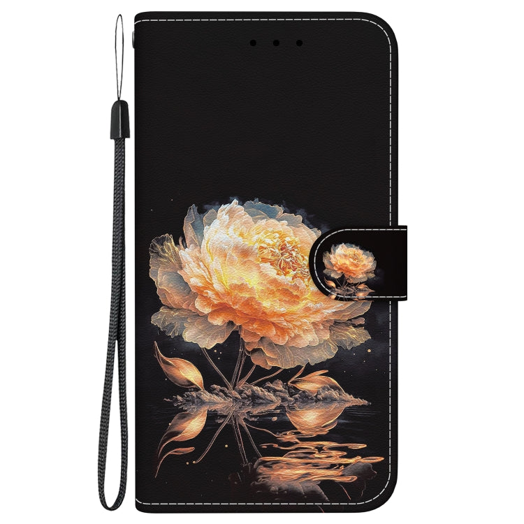 For Google Pixel 9 Pro Crystal Texture Colored Drawing Leather Phone Case(Gold Peony) - Google Cases by PMC TechLife | Online Shopping South Africa | PMC TechLife | Buy Now Pay Later Mobicred