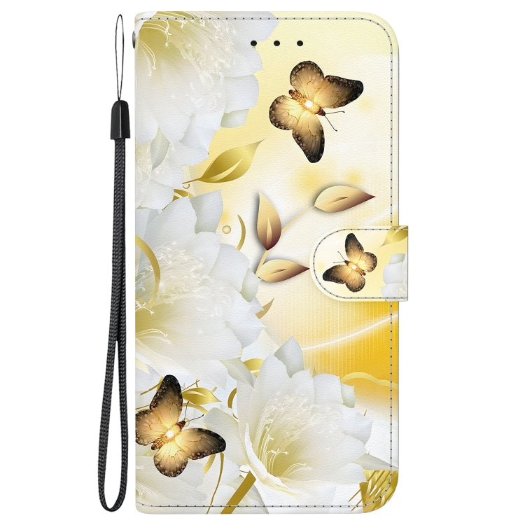 For Google Pixel 9 Pro Crystal Texture Colored Drawing Leather Phone Case(Gold Butterfly Epiphyllum) - Google Cases by PMC TechLife | Online Shopping South Africa | PMC TechLife | Buy Now Pay Later Mobicred