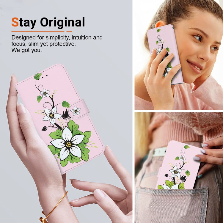 For Google Pixel 9 Pro Crystal Texture Colored Drawing Leather Phone Case(Lily) - Google Cases by PMC Jewellery | Online Shopping South Africa | PMC Jewellery | Buy Now Pay Later Mobicred