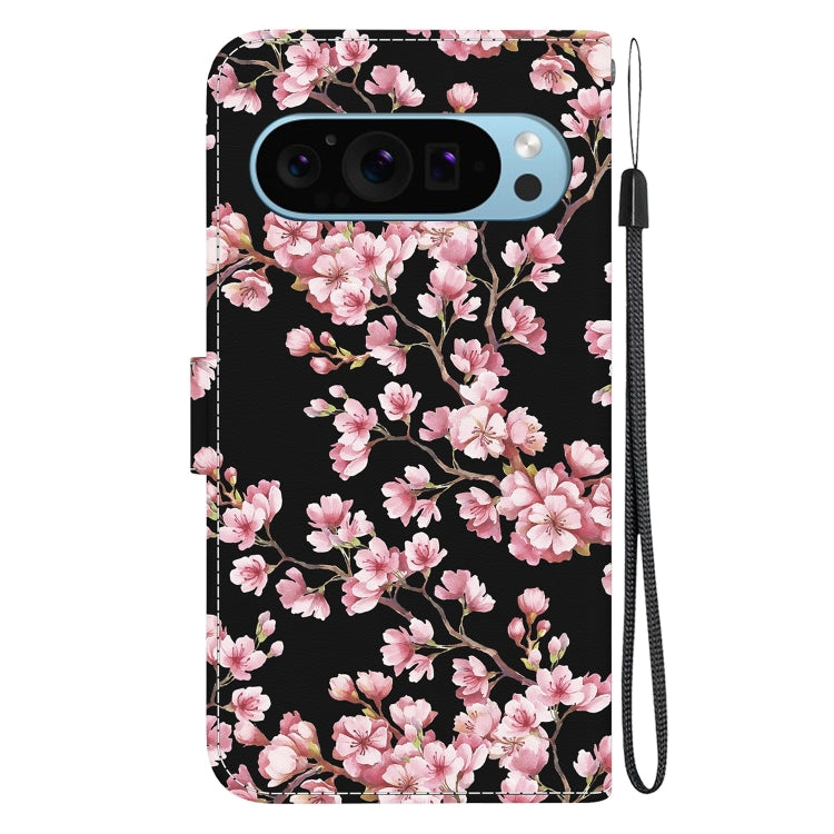 For Google Pixel 9 Crystal Texture Colored Drawing Leather Phone Case(Plum Bossom) - Google Cases by PMC TechLife | Online Shopping South Africa | PMC TechLife | Buy Now Pay Later Mobicred