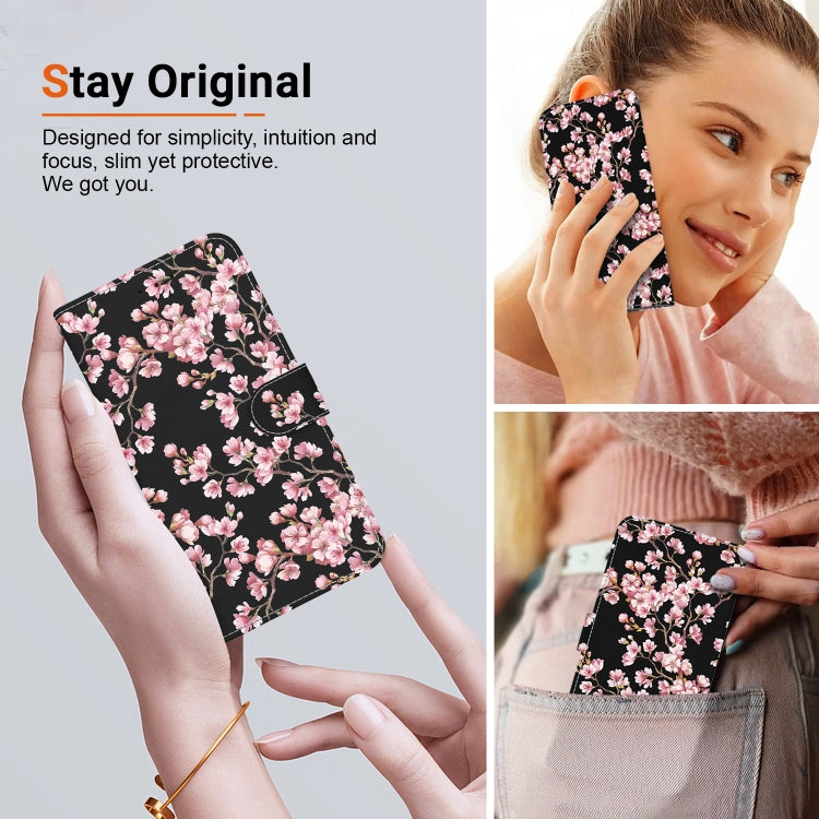 For Google Pixel 9 Crystal Texture Colored Drawing Leather Phone Case(Plum Bossom) - Google Cases by PMC TechLife | Online Shopping South Africa | PMC TechLife | Buy Now Pay Later Mobicred