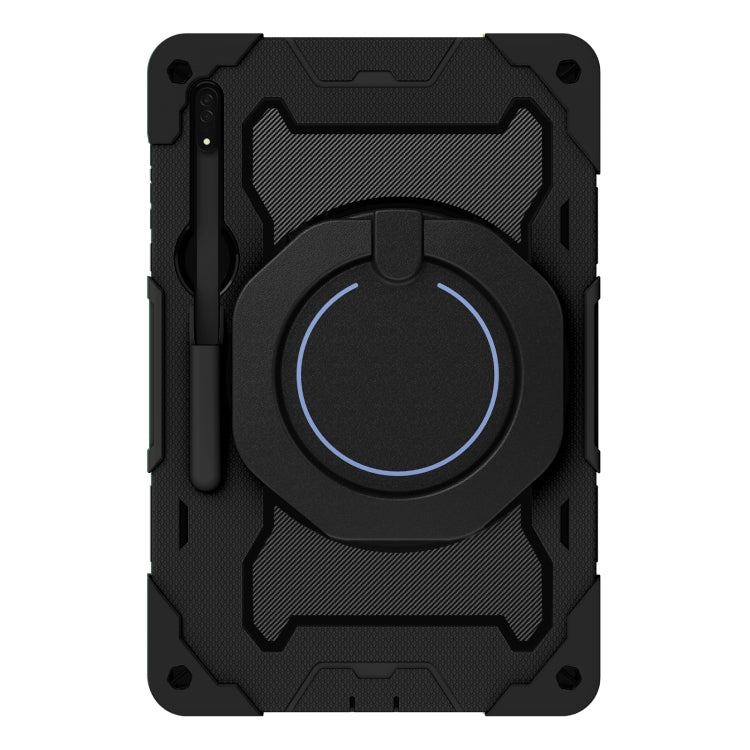 For Samsung Galaxy Tab S9 Ultra Armor Portable Rotating Ring Holder Silicone Tablet Case(Black) - Galaxy Tab S9 Ultra Cases by PMC Jewellery | Online Shopping South Africa | PMC Jewellery | Buy Now Pay Later Mobicred