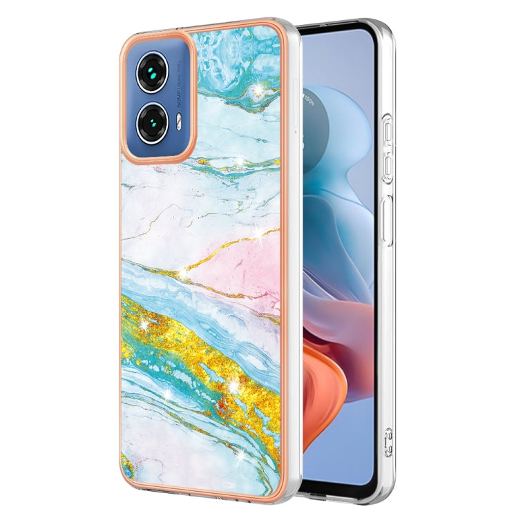 For Motorola Moto G34 Electroplating Marble Dual-side IMD Phone Case(Green 004) - free shipping - PMC TechLife - Order now!