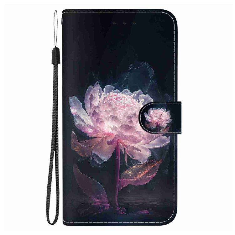 For Honor 50 Lite Crystal Texture Colored Drawing Leather Phone Case(Purple Peony) - Honor Cases by PMC Jewellery | Online Shopping South Africa | PMC Jewellery | Buy Now Pay Later Mobicred