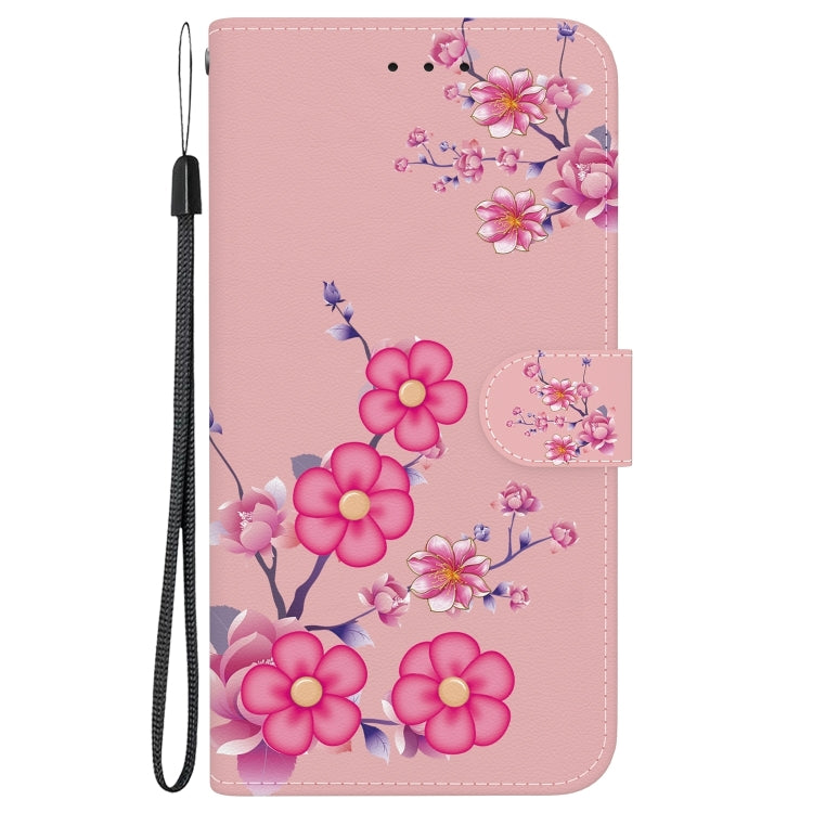 For Honor Magic6 Pro Crystal Texture Colored Drawing Leather Phone Case(Cherry Blossoms) - Honor Cases by PMC Jewellery | Online Shopping South Africa | PMC Jewellery | Buy Now Pay Later Mobicred