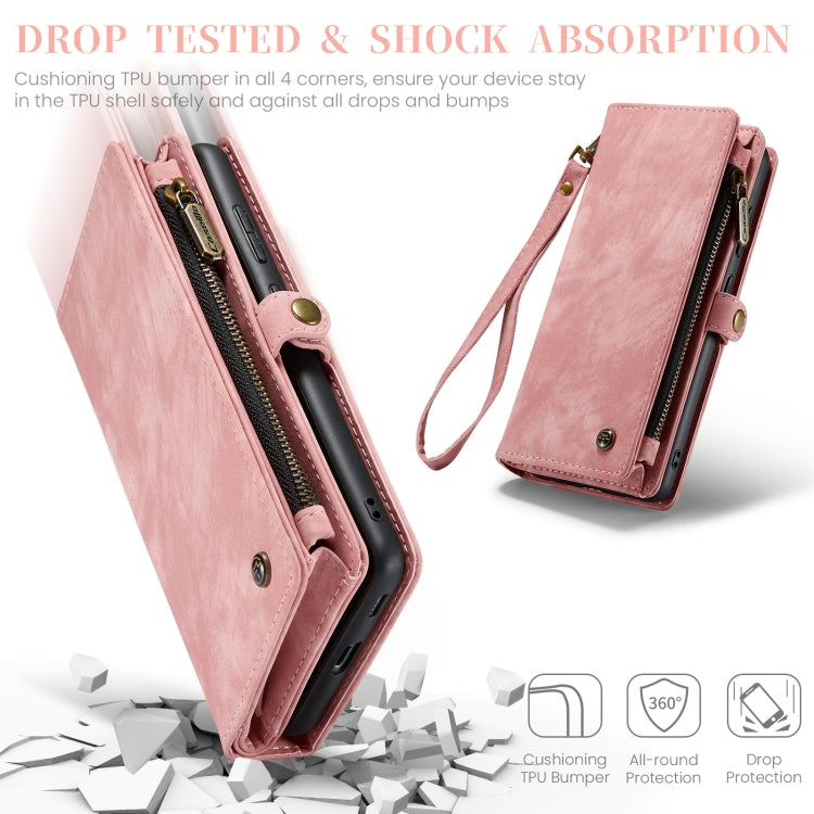 For Samsung Galaxy S23 FE CaseMe 008 Multifunctional Zipper Wallet Leather Phone Case with Lanyard(Pink) - Galaxy S23 FE 5G Cases by CaseMe | Online Shopping South Africa | PMC Jewellery | Buy Now Pay Later Mobicred