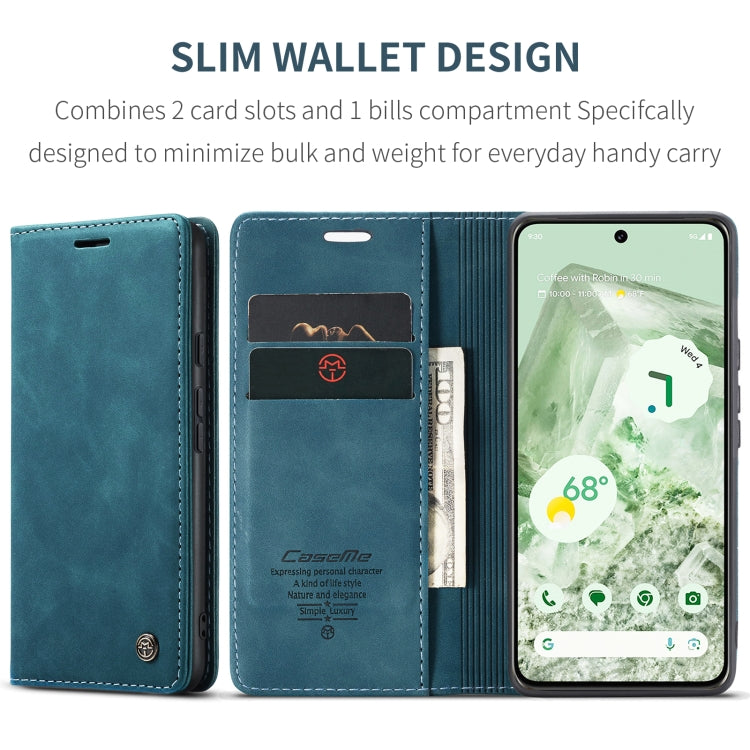 For Google Pixel 8A CaseMe 013 Multifunctional Horizontal Flip Leather Phone Case(Blue) - Google Cases by CaseMe | Online Shopping South Africa | PMC Jewellery | Buy Now Pay Later Mobicred