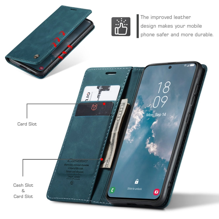 For Samsung Galaxy S24+ 5G CaseMe 013 Multifunctional Horizontal Flip Leather Phone Case(Blue) - free shipping - PMC Jewellery - Order now!