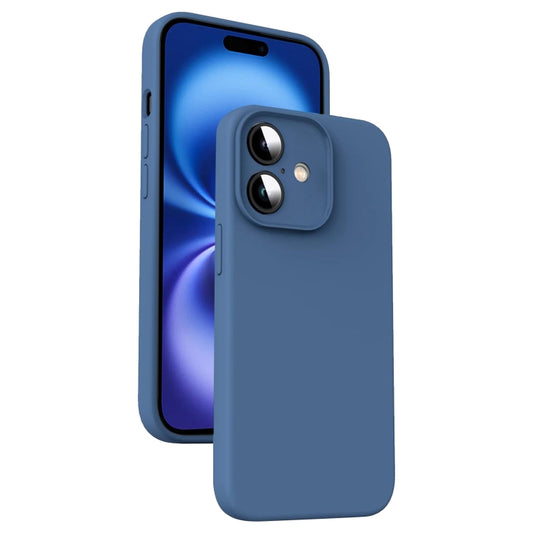 For iPhone 16 Microfiber Liquid Silicone Shockproof Phone Case(Blue) - iPhone 16 Cases by PMC Jewellery | Online Shopping South Africa | PMC Jewellery | Buy Now Pay Later Mobicred