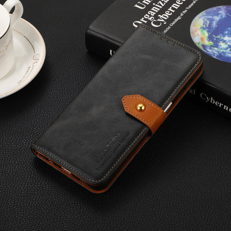 For Google Pixel 9 Pro KHAZNEH Dual-color Cowhide Texture Flip Leather Phone Case(Black) - Google Cases by PMC TechLife | Online Shopping South Africa | PMC TechLife | Buy Now Pay Later Mobicred