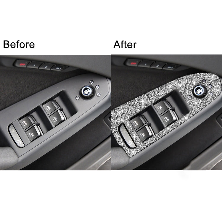 For Audi A4 / A5 / Q5 Car Door Lift Control Panel Diamond Decoration Sticker, Left Drive High Configured - Car Interior Mouldings by PMC TechLife | Online Shopping South Africa | PMC TechLife | Buy Now Pay Later Mobicred