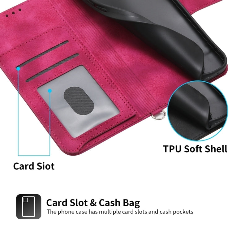 For iPhone 16e Skin-feel Flowers Embossed Wallet Leather Phone Case(Wine Red) - iPhone 16e Cases by PMC TechLife | Online Shopping South Africa | PMC TechLife | Buy Now Pay Later Mobicred