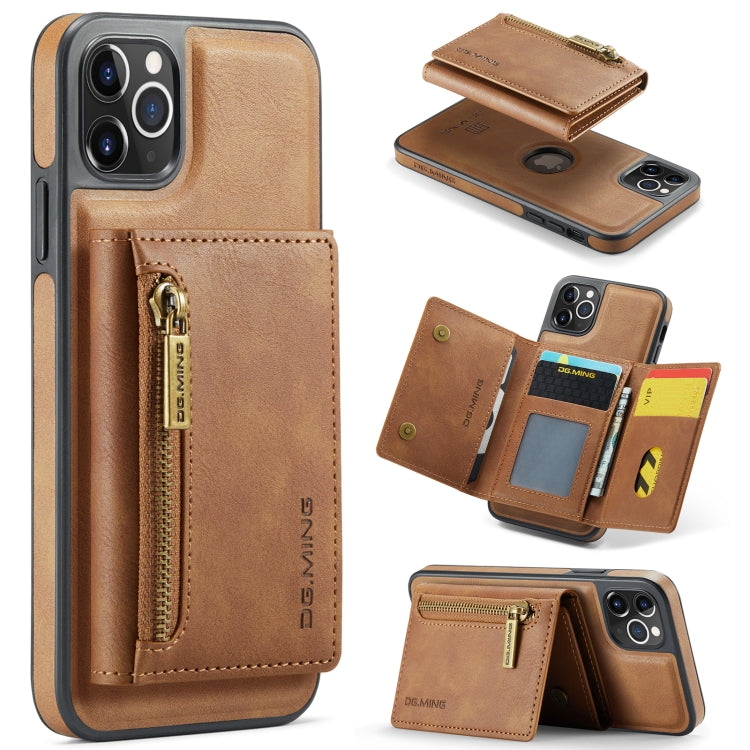 For iPhone 11 Pro Max DG.MING M5 Series Zip RFID Multi Card Detachable Leather Phone Case(Brown) - iPhone 11 Pro Max Cases by DG.MING | Online Shopping South Africa | PMC Jewellery