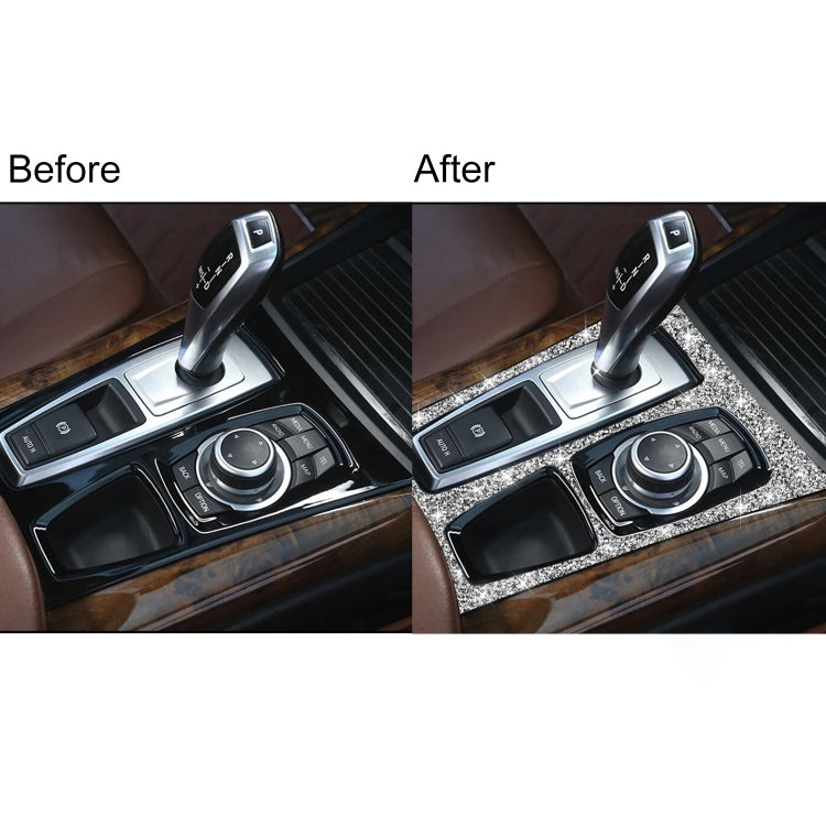 For BMW X5 E70 2008-2013 / X6 E71 2009-2014 Car Gear Panel Diamond Decoration Sticker, High Configuration Left Drive - Car Interior Mouldings by PMC TechLife | Online Shopping South Africa | PMC TechLife | Buy Now Pay Later Mobicred