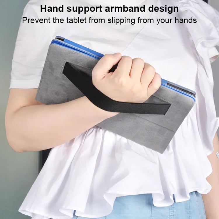 For TCL NxtPaper 11 Flower Embossed Leather Tablet Case with Handrest Strap & Pen Slot(Black) - Others by PMC TechLife | Online Shopping South Africa | PMC TechLife | Buy Now Pay Later Mobicred