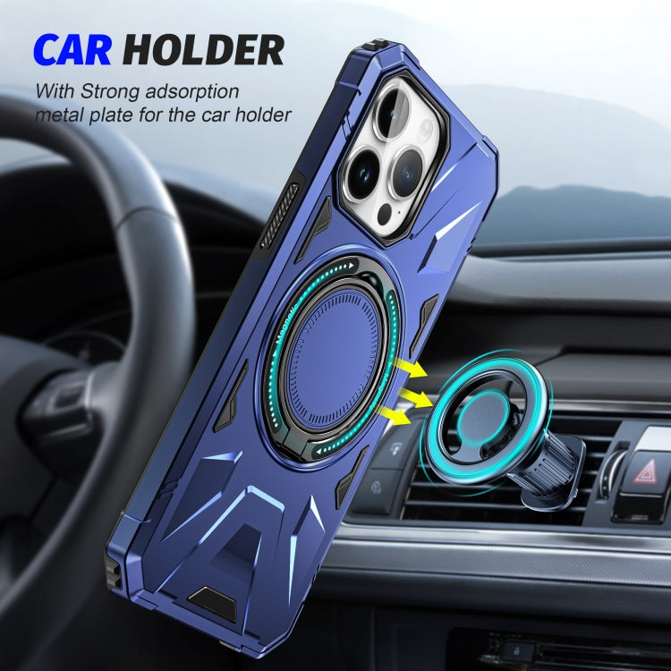 For iPhone 15 Pro Max MagSafe Magnetic Shockproof Phone Case with Ring Holder(Navy Blue) - iPhone 15 Pro Max Cases by PMC TechLife | Online Shopping South Africa | PMC TechLife