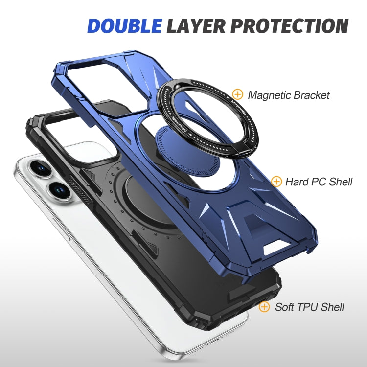 For iPhone 15 Pro Max MagSafe Magnetic Shockproof Phone Case with Ring Holder(Navy Blue) - iPhone 15 Pro Max Cases by PMC TechLife | Online Shopping South Africa | PMC TechLife