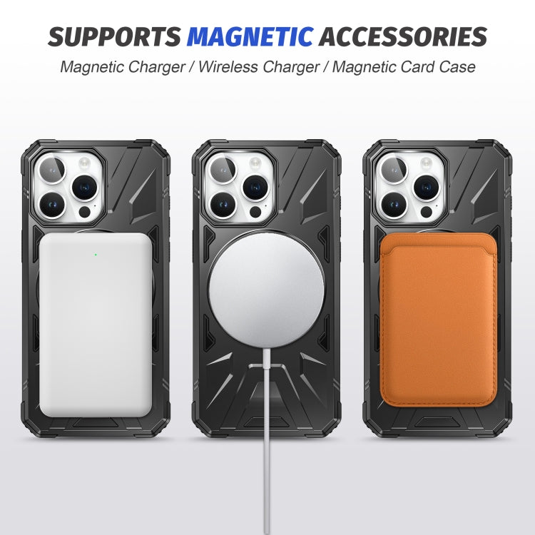 For iPhone 15 MagSafe Magnetic Shockproof Phone Case with Ring Holder(Black) - iPhone 15 Cases by PMC TechLife | Online Shopping South Africa | PMC TechLife
