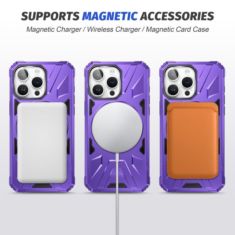 For iPhone 15 MagSafe Magnetic Shockproof Phone Case with Ring Holder(Purple) - iPhone 15 Cases by PMC Jewellery | Online Shopping South Africa | PMC Jewellery