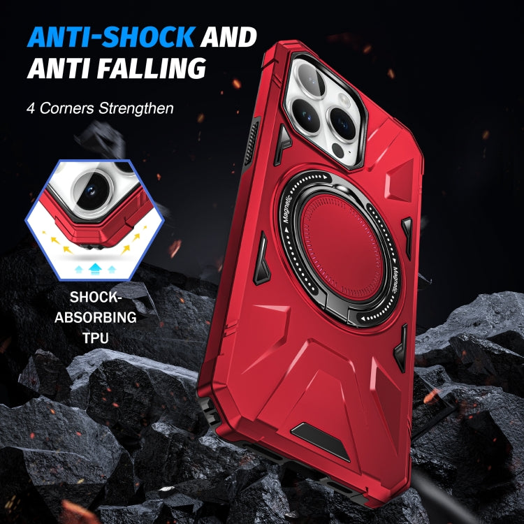 For iPhone 14/13 MagSafe Magnetic Shockproof Phone Case with Ring Holder(Red) - iPhone 14 Cases by PMC TechLife | Online Shopping South Africa | PMC TechLife