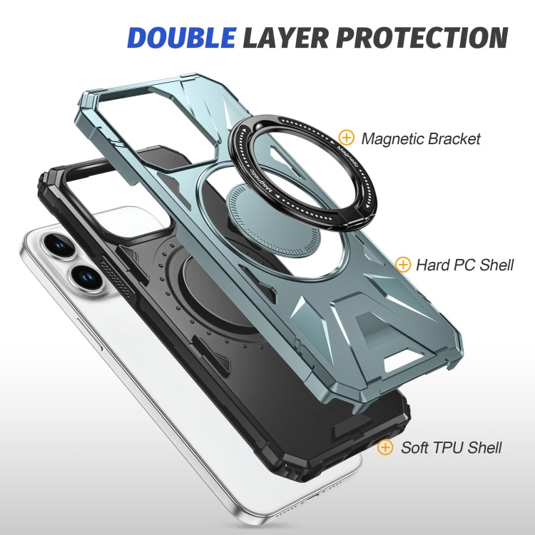 For iPhone 14 Pro Max MagSafe Magnetic Shockproof Phone Case with Ring Holder(Green) - iPhone 14 Pro Max Cases by PMC TechLife | Online Shopping South Africa | PMC TechLife