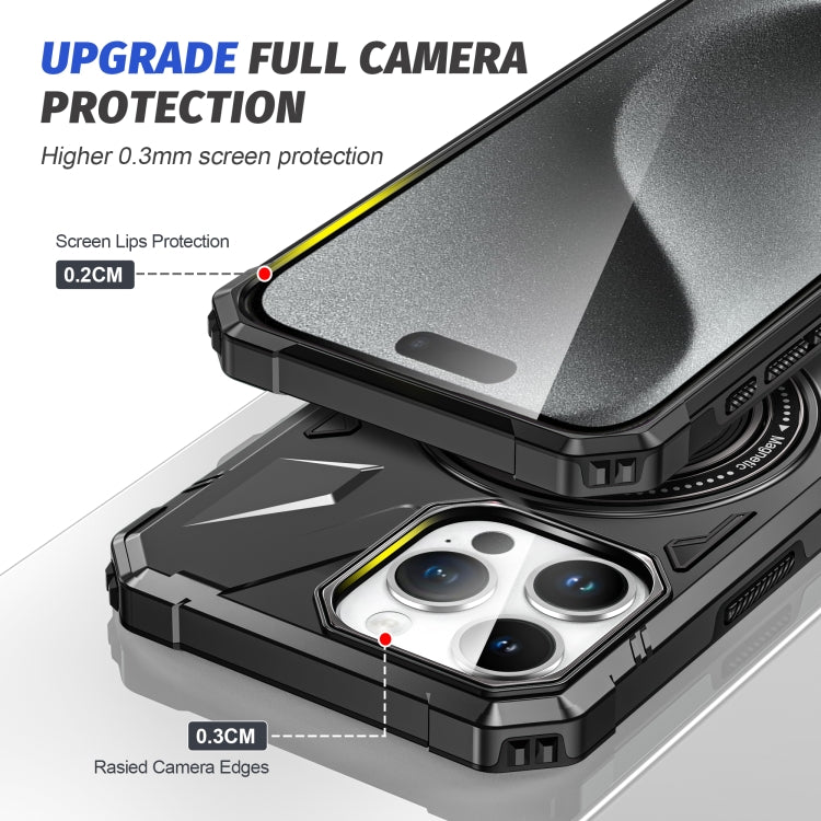 For iPhone 13 Pro Max MagSafe Magnetic Shockproof Phone Case with Ring Holder(Black) - iPhone 13 Pro Max Cases by PMC TechLife | Online Shopping South Africa | PMC TechLife | Buy Now Pay Later Mobicred