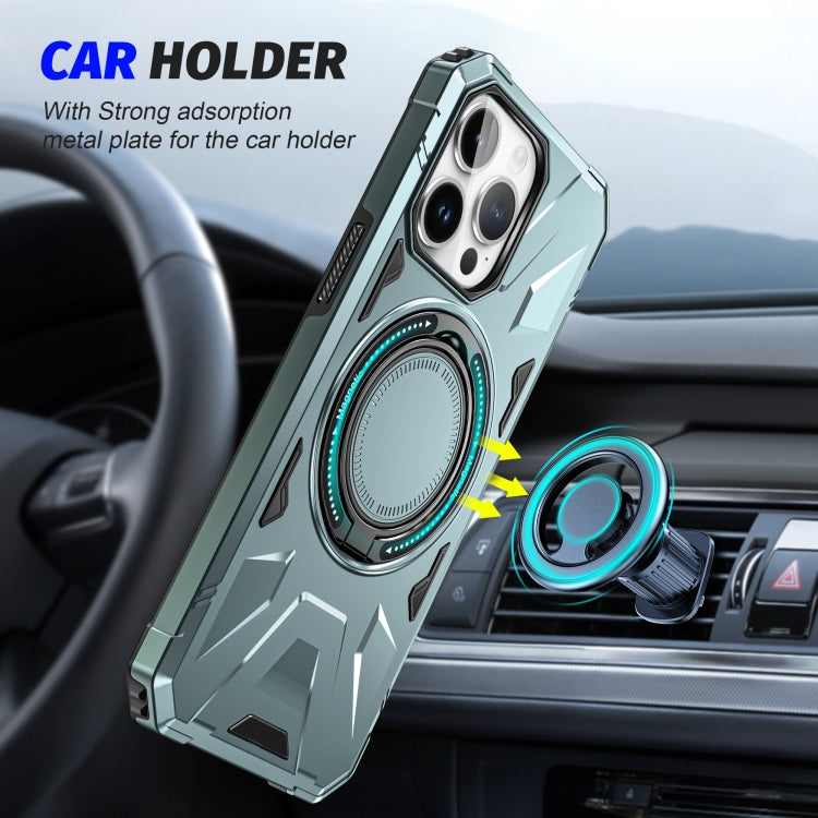 For iPhone 12 Pro Max MagSafe Magnetic Shockproof Phone Case with Ring Holder(Green) - iPhone 12 Pro Max Cases by PMC TechLife | Online Shopping South Africa | PMC TechLife