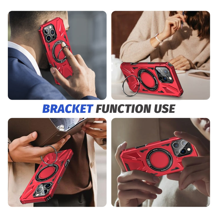 For iPhone 16 Pro MagSafe Magnetic Shockproof Phone Case with Ring Holder(Red) - iPhone 16 Pro Cases by PMC TechLife | Online Shopping South Africa | PMC TechLife | Buy Now Pay Later Mobicred