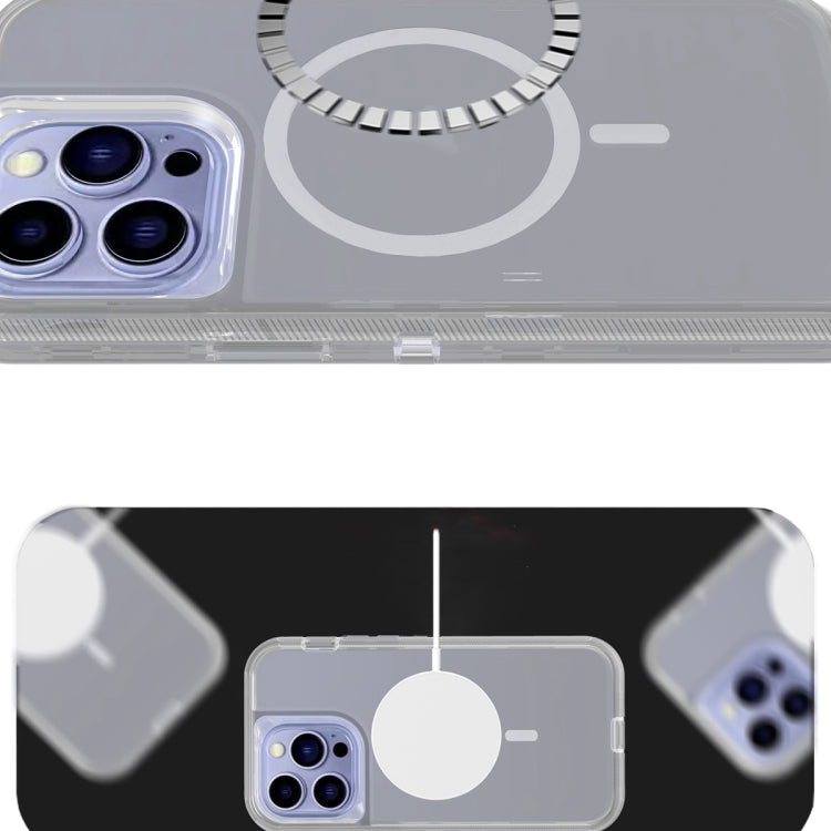 For iPhone 15 Pro Shockproof MagSafe Magnetic Phone Case(Transparent Grey) - iPhone 15 Pro Cases by PMC TechLife | Online Shopping South Africa | PMC TechLife