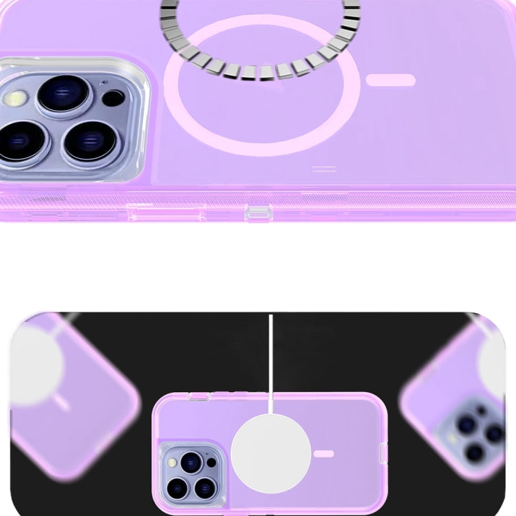 For iPhone 13 Pro Shockproof MagSafe Magnetic Phone Case(Transparent Purple) - iPhone 13 Pro Cases by PMC TechLife | Online Shopping South Africa | PMC TechLife