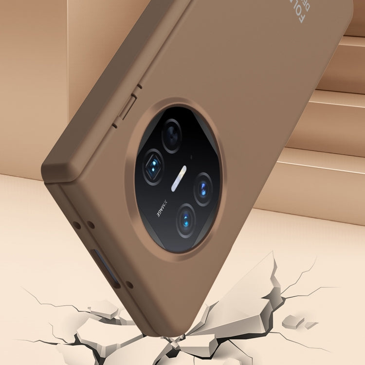 For Huawei Mate X5 Extraordinary Series Hinged Folding Full Coverage Phone Case with Pen Slot & Stylus(Coffee) - Huawei Cases by PMC TechLife | Online Shopping South Africa | PMC TechLife | Buy Now Pay Later Mobicred